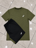 Asics Dri Fit Short Set Green