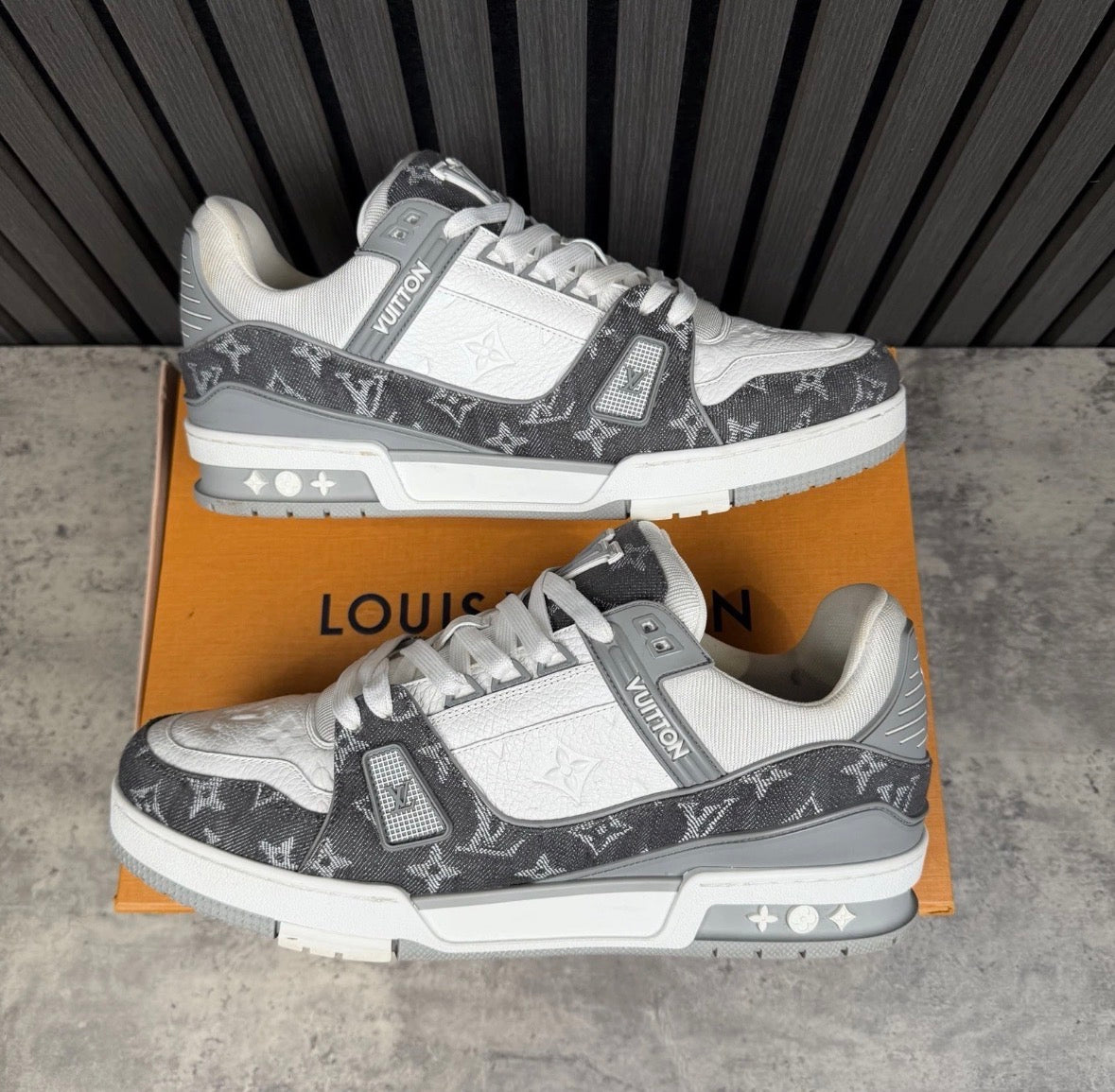 Premium LV Trainers Grey/White